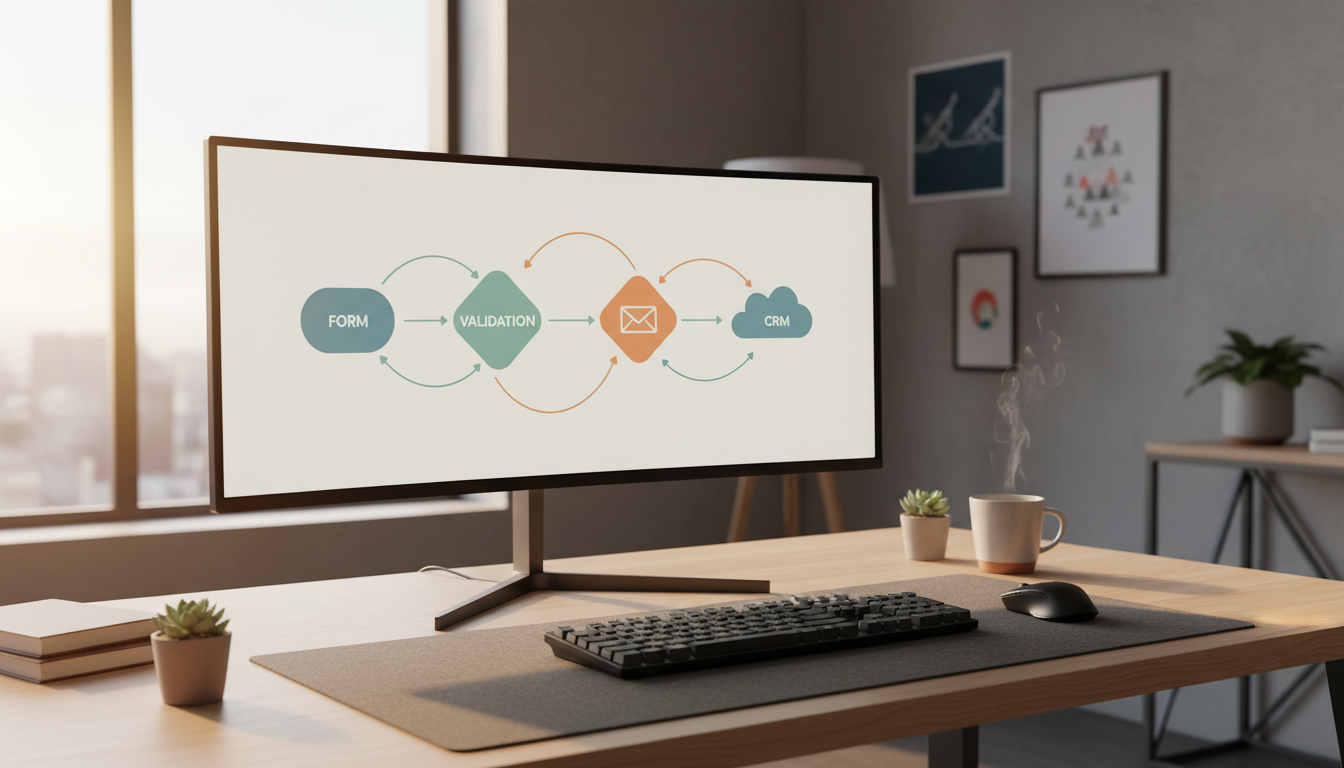 Visual workflow diagram of an automated quote request system